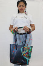 Load image into Gallery viewer, Metalic Blue Elephant Bucket tote-Alexander Boyce Studios