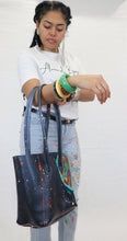 Load image into Gallery viewer, Metalic Blue Elephant Bucket tote-Alexander Boyce Studios