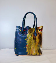 Load image into Gallery viewer, Metalic Blue Lion Bucket Tote-Alexander Boyce Studios