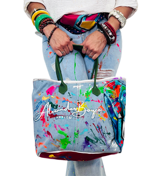 Denim Elephant Bucket Tote