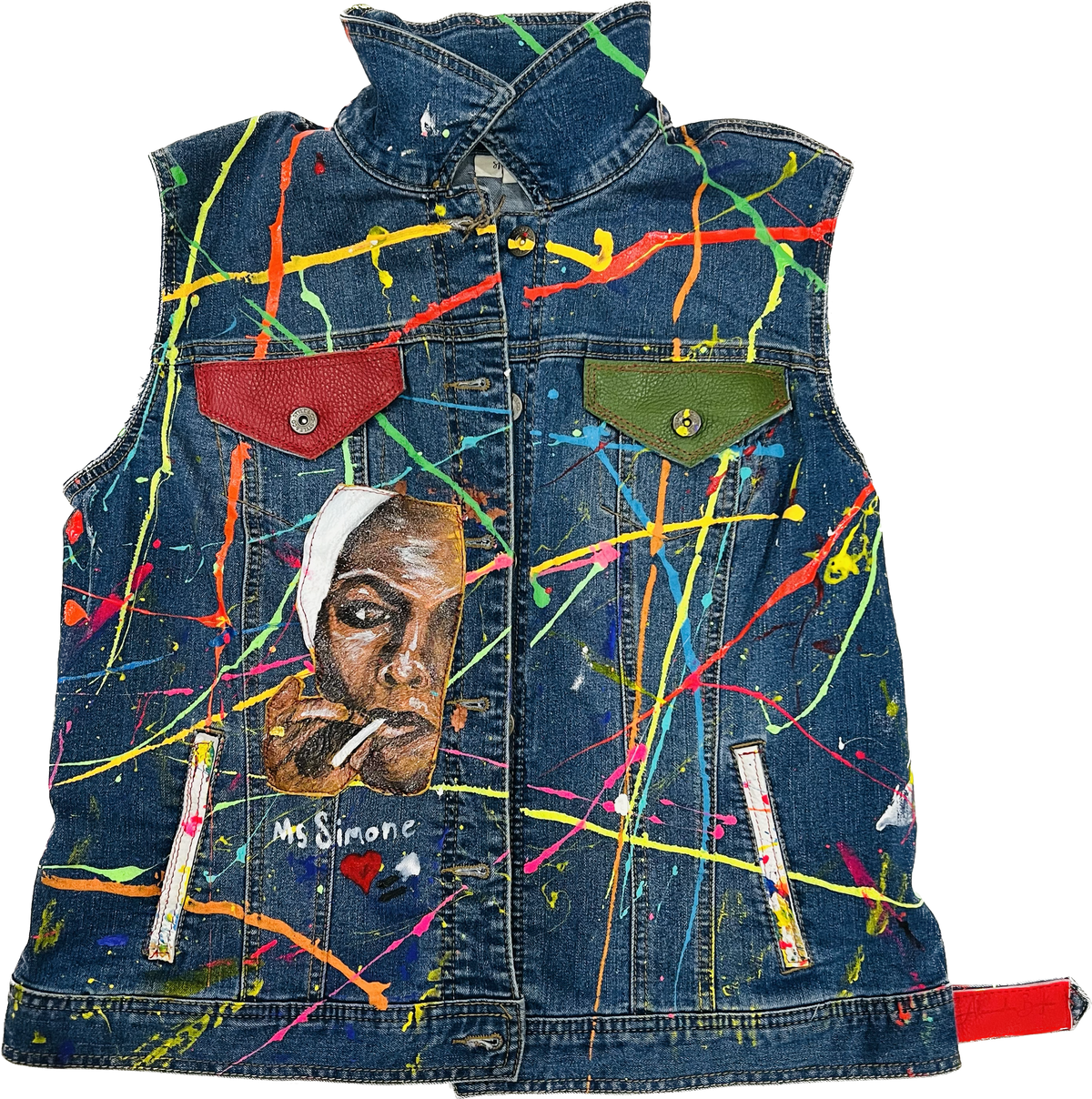 Iconic Painted Denim Vest-Alexander Boyce Studios