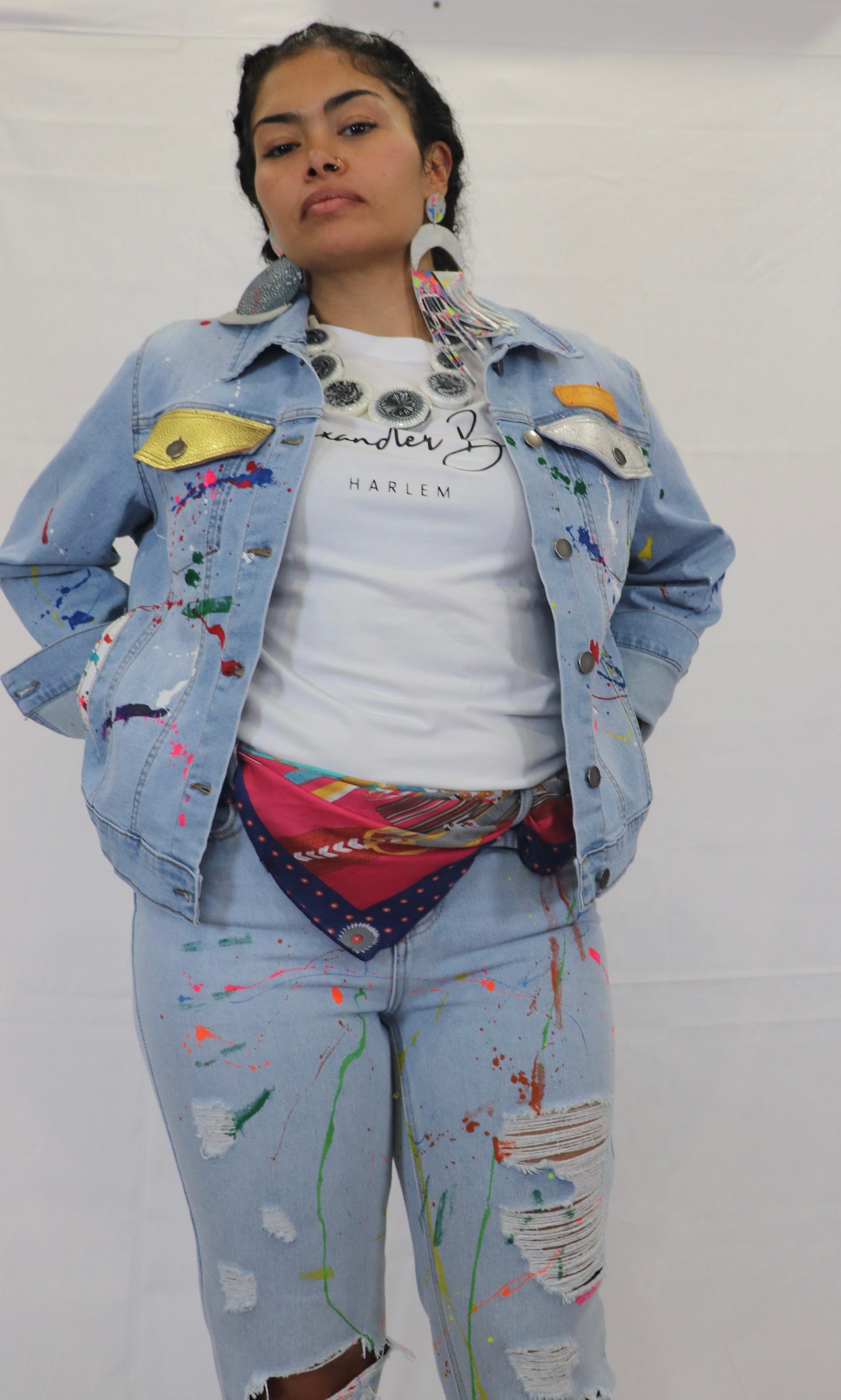 Painted denim jacket