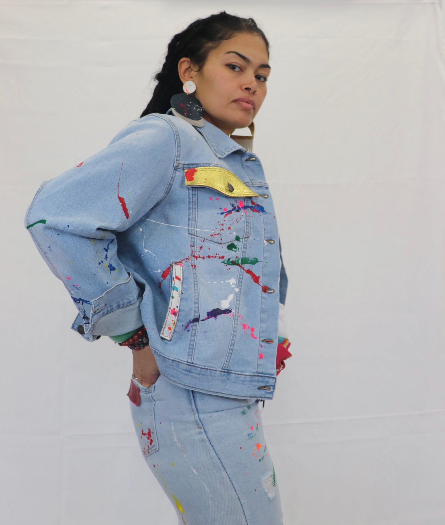Painted denim jacket