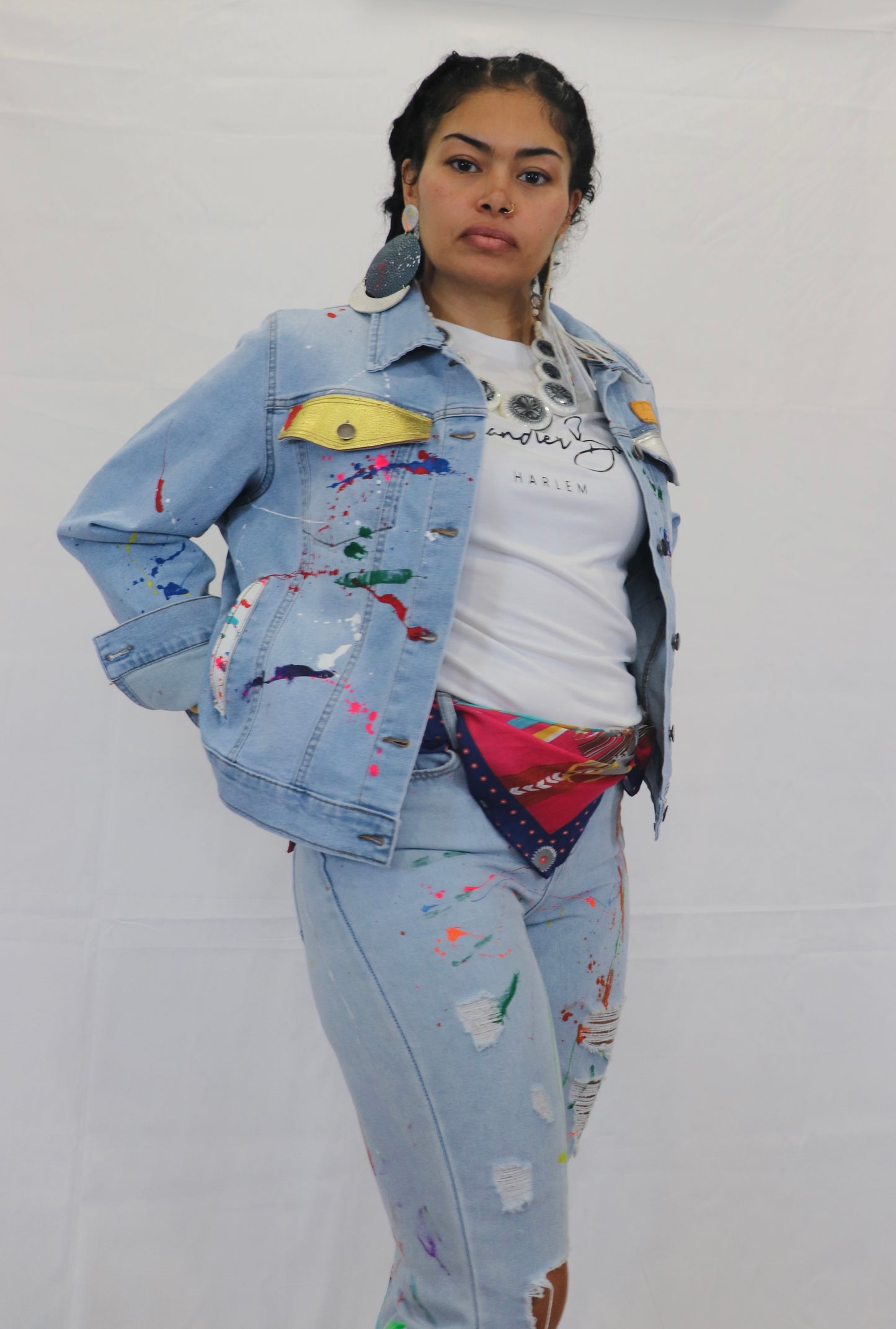 Painted denim jacket