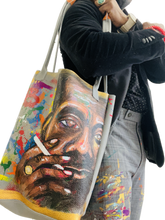 Load image into Gallery viewer, Mr Baldwin Handmade/ Painted leather tote