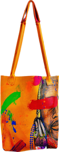 Beauty Hand Painted Leather Tote