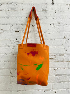 Beauty Hand Painted Leather Tote