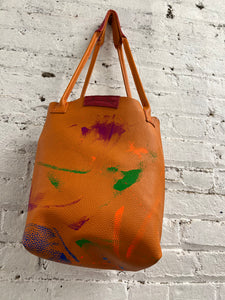 Beauty Hand Painted Leather Tote