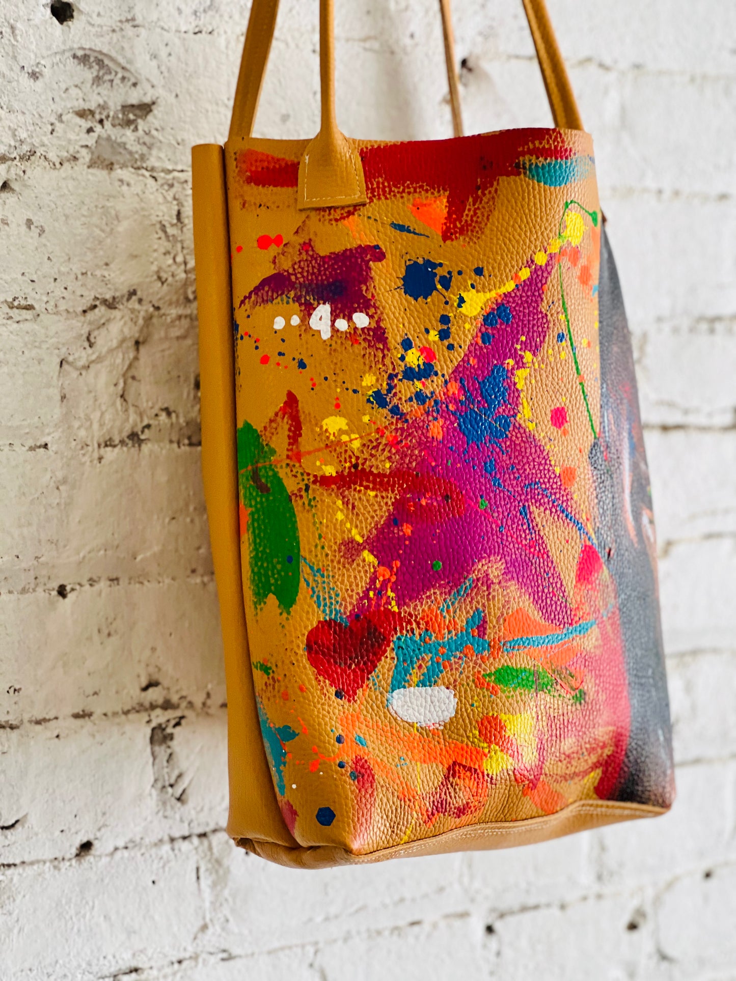Ms Jones Handmade Painted Leather Tote-Alexander Boyce Studios
