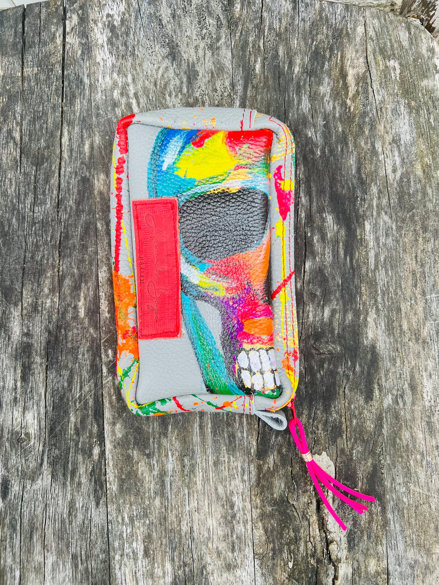 Skull Painted Phone Bag-Alexander Boyce Studios