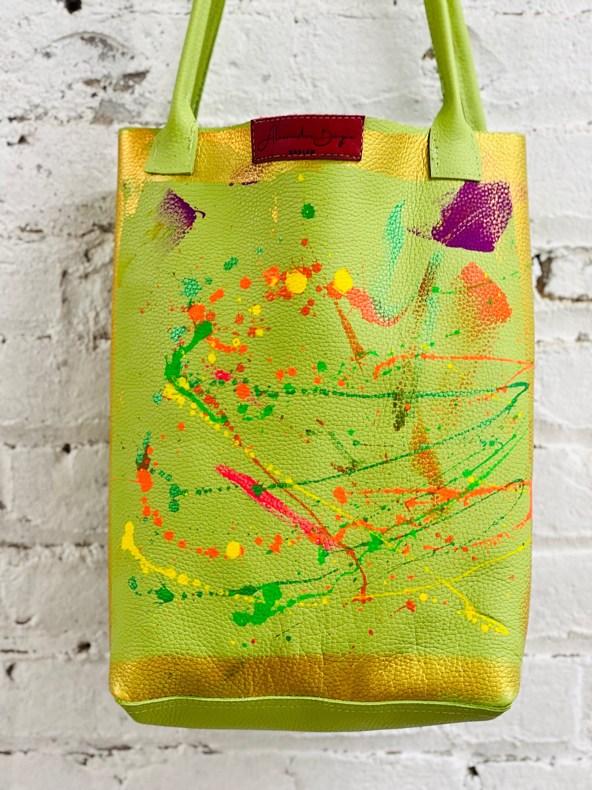 Pistachio Elephant handmade Leather tote-Alexander Boyce Studios