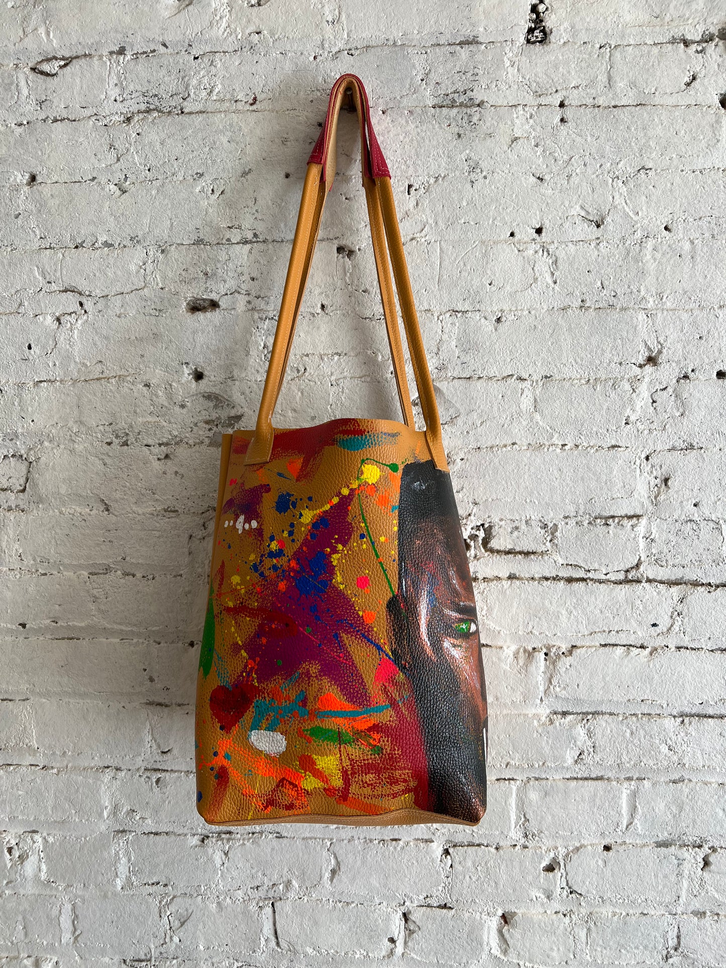 Ms Jones Handmade Painted Leather Tote-Alexander Boyce Studios
