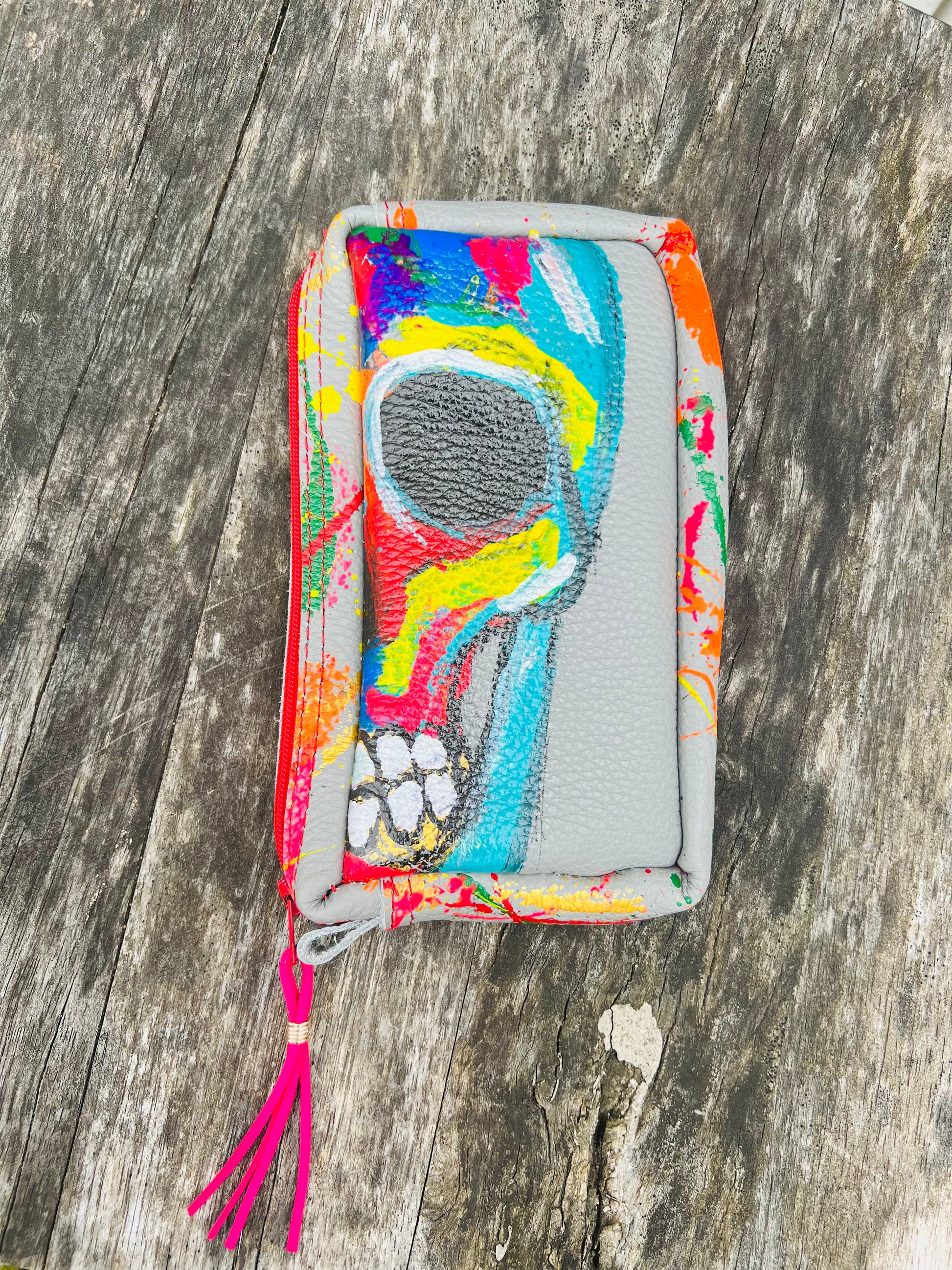 Skull Painted Phone Bag-Alexander Boyce Studios